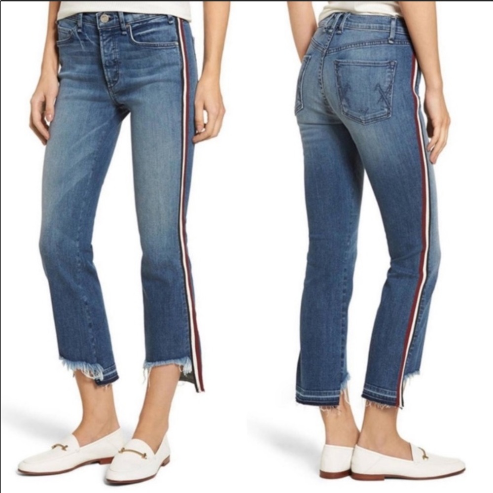 Mcguire Ibiza High Rise Cropped Side Stripe Jeans
